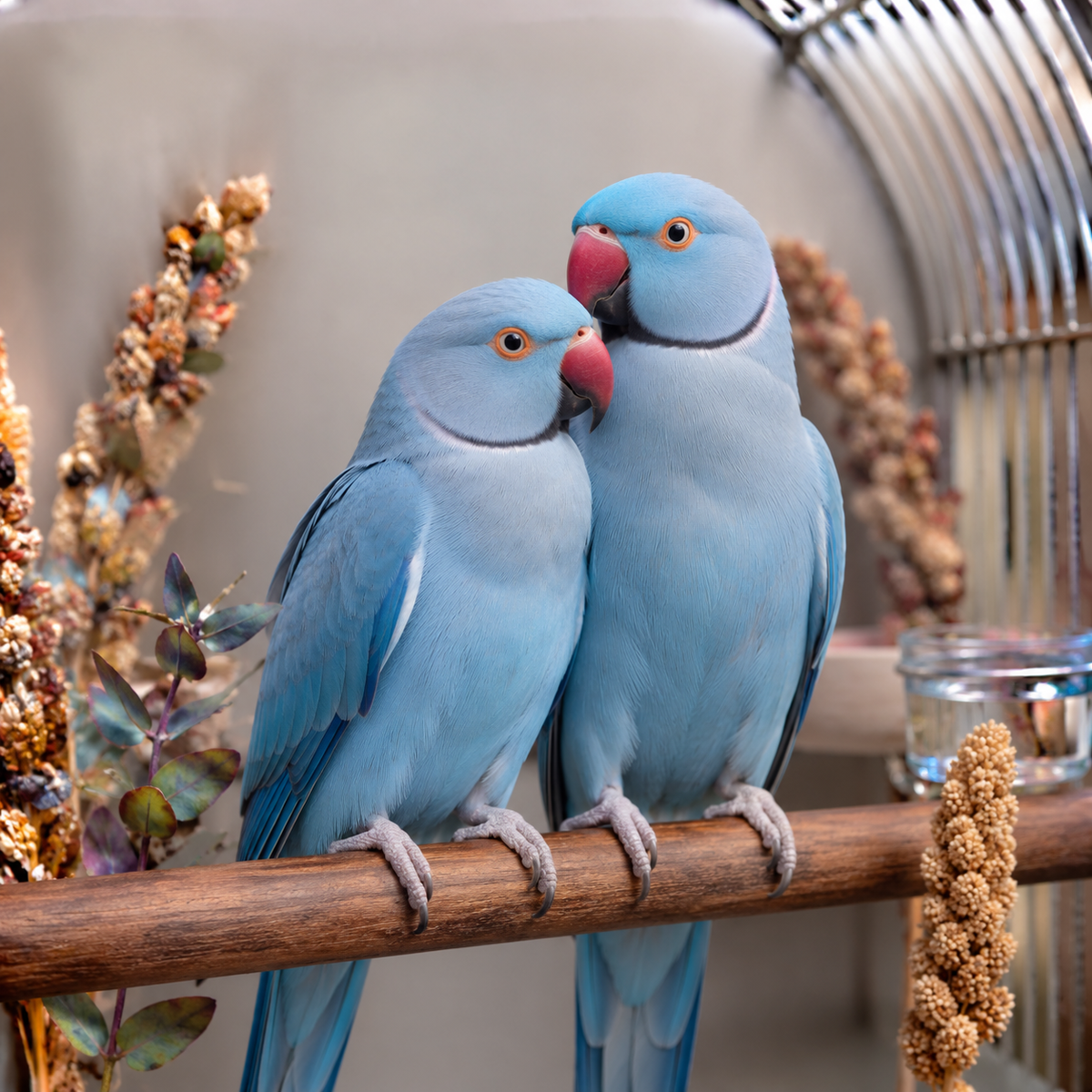 Ring neck parrots - Blue