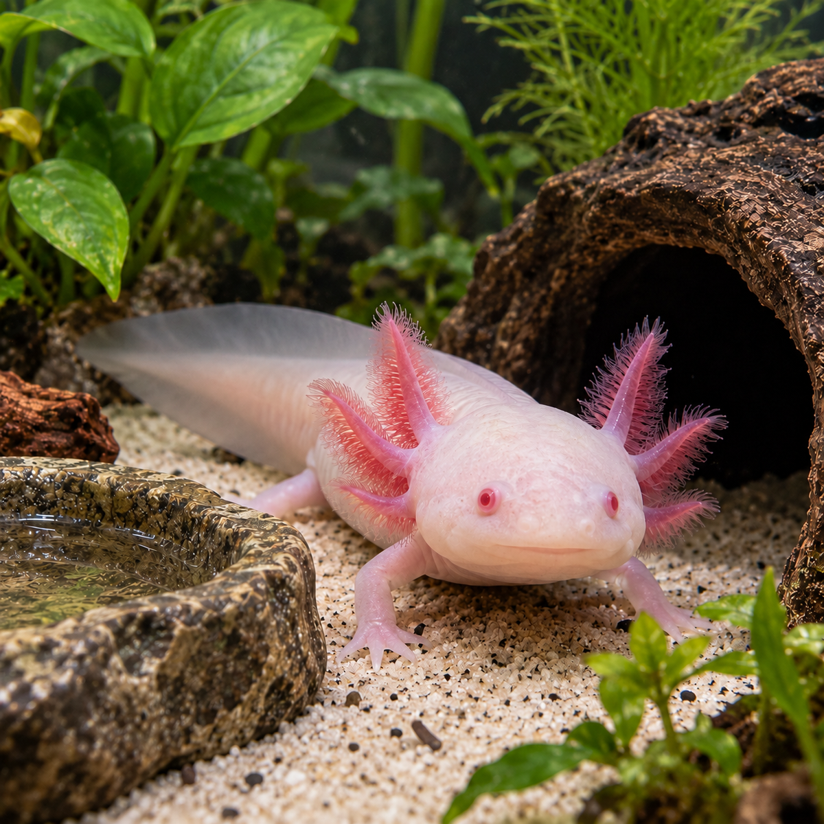 Pink Axolotl - Albino